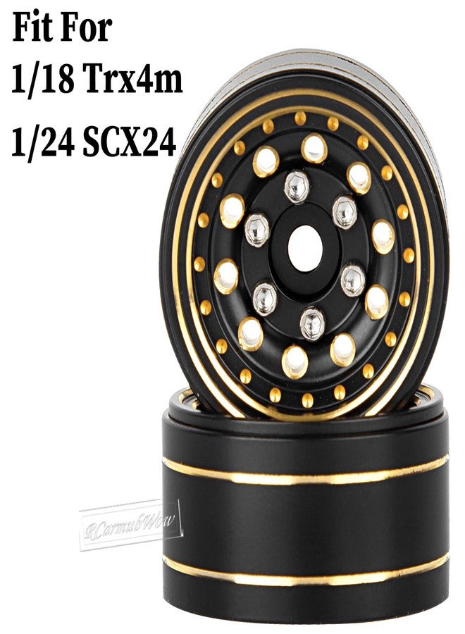 عجلات RcarmubWow 1.0 نحاسية بنظام Beadlock لسيارات التحكم عن بعد SCX24 وTRX4M بمقياس 1/24 و1/18، عجلات نحاسية بنظام Beadlock مقاس 1.0، عجلات RC مقاس 1.0، 4 قطع - Image 2